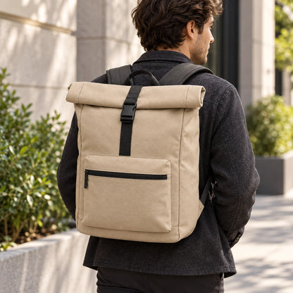 Roll-Top Commuter Backpack — lifestyle view
